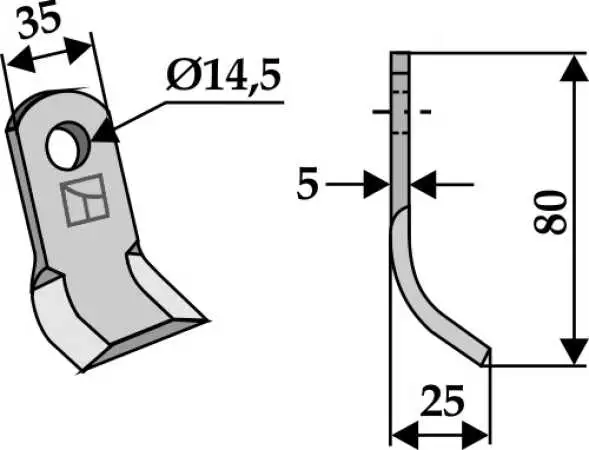 Y-Messer 80x35mm